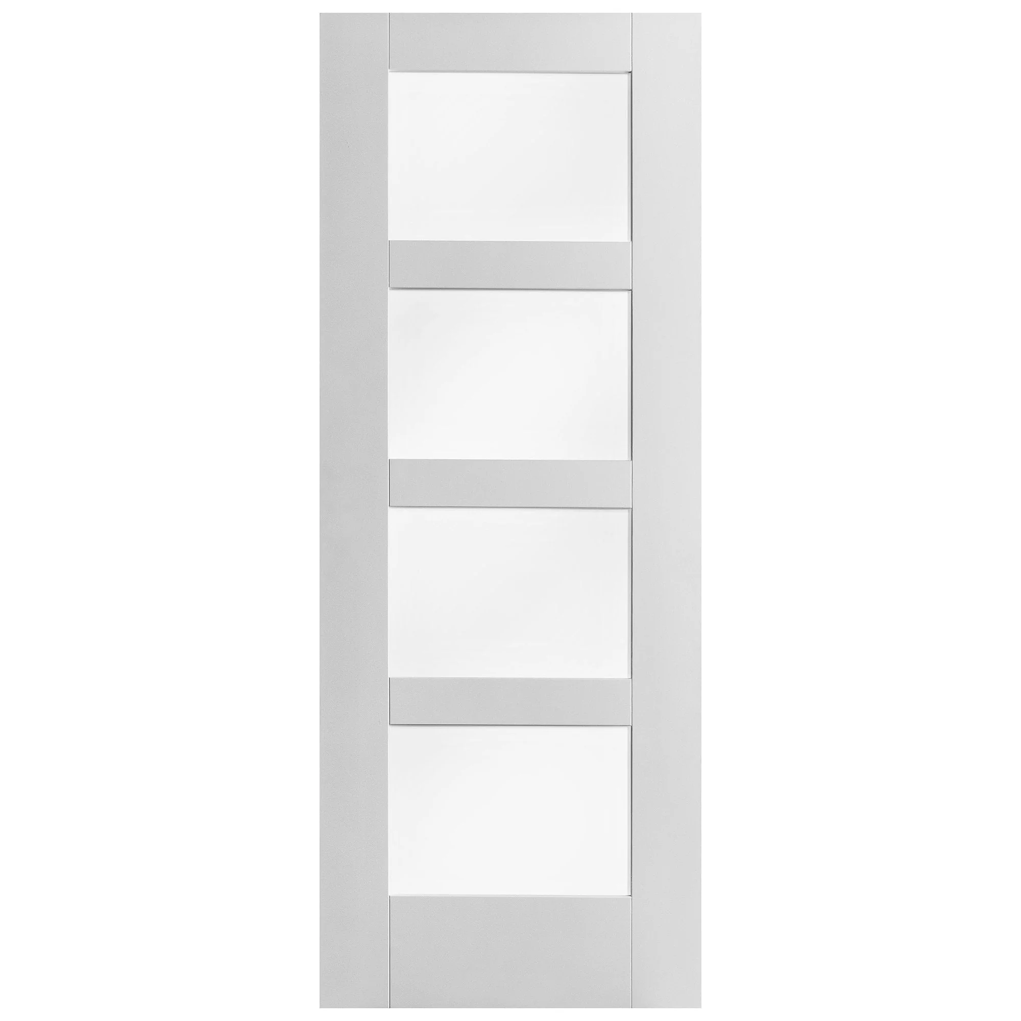 White Internal Primed Shaker 4 Light Obscure Glass Made-to-Measure Door (120523) - Image 3