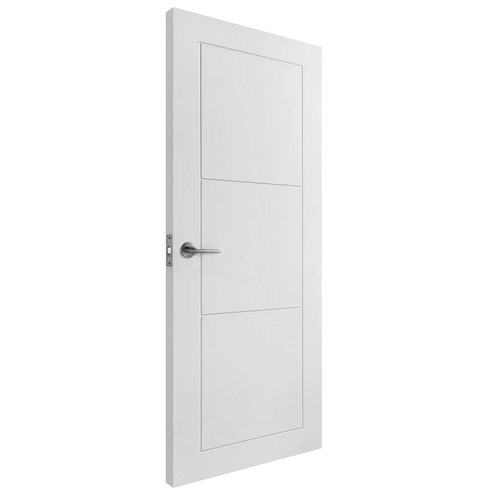 White Internal Primed Temple 3 Panel Made-to-Measure Door (120526) - Image 2