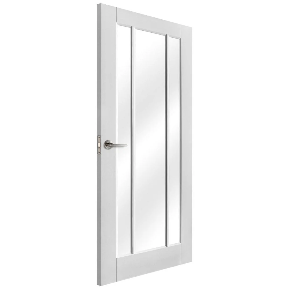 White Internal Primed Toledo 3 Light Clear Glass FD30 Fire Door (122085) - Image 2