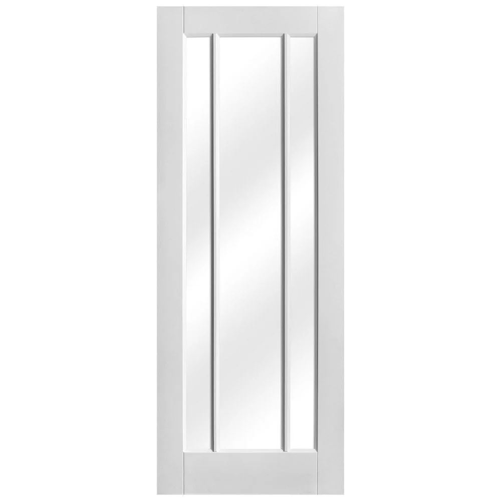 White Internal Primed Toledo 3 Light Clear Glass FD30 Fire Door (122085) - Image 3