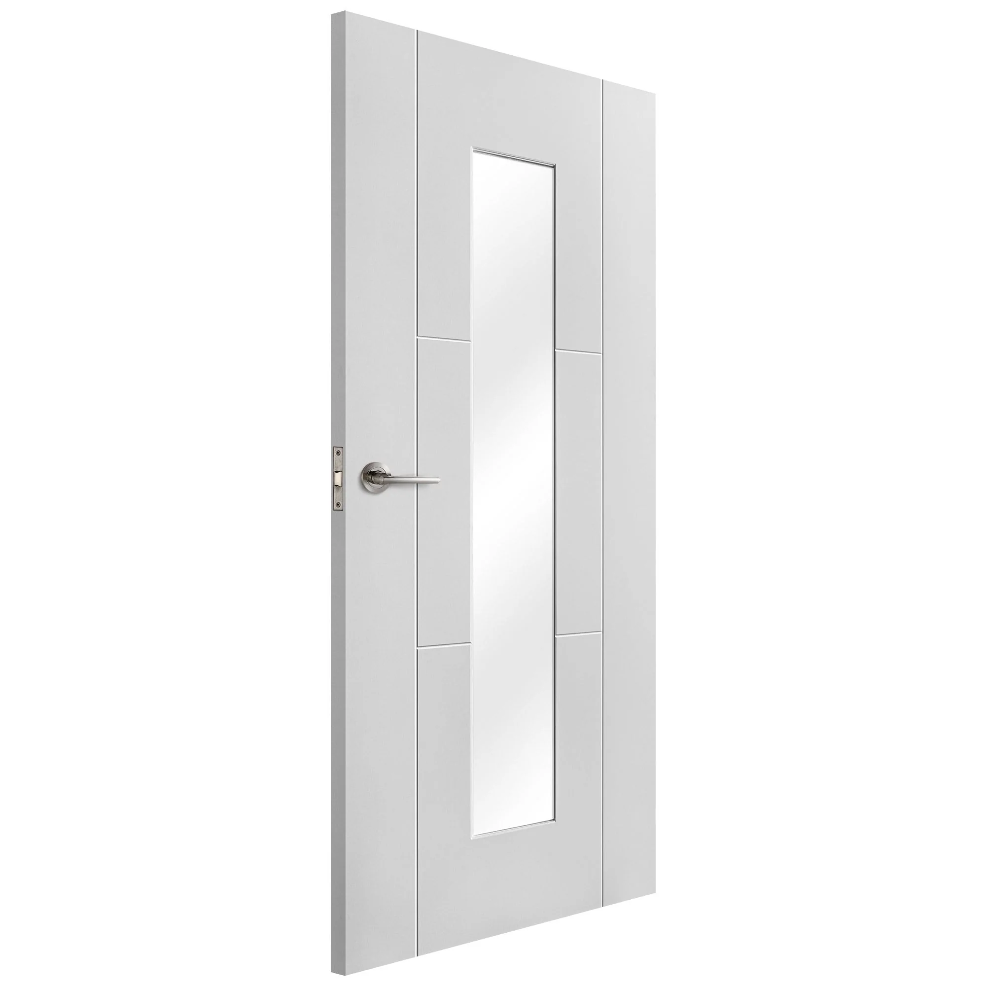 White Internal Primed Trent 1 Light Clear Glass Door (51784) - Image 2