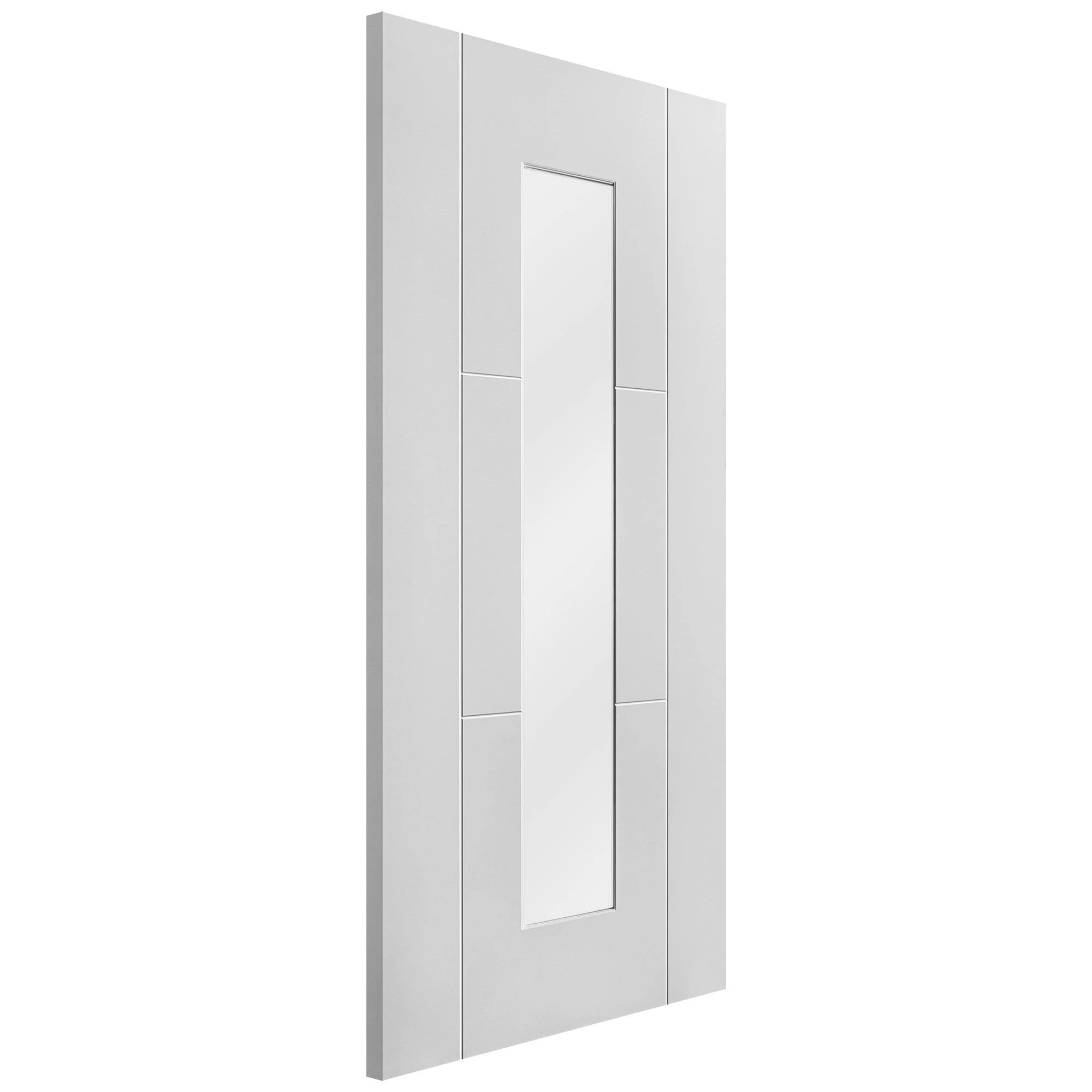 White Internal Primed Trent 3 Panel 1 Light Obscure Glass Made-to-Measure Door (120530) - Image 2