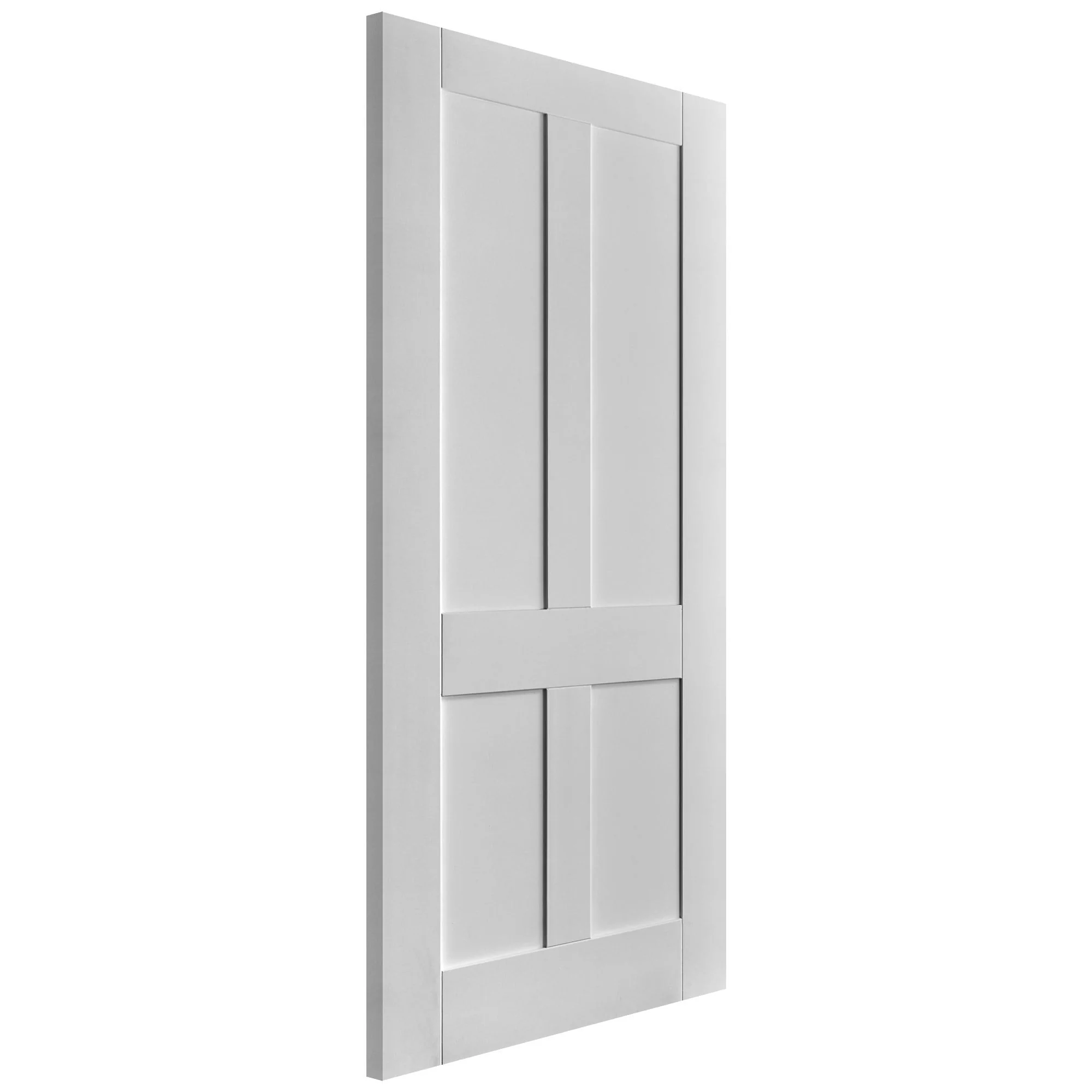 White Internal Primed Victorian Shaker 4 Panel Made-to-Measure Door (120533) - Image 4