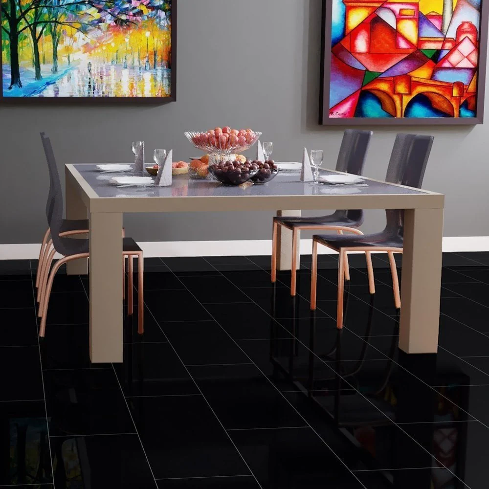 Black - Lustre Stone 8mm High Gloss Laminate Flooring (89999) - Image 10
