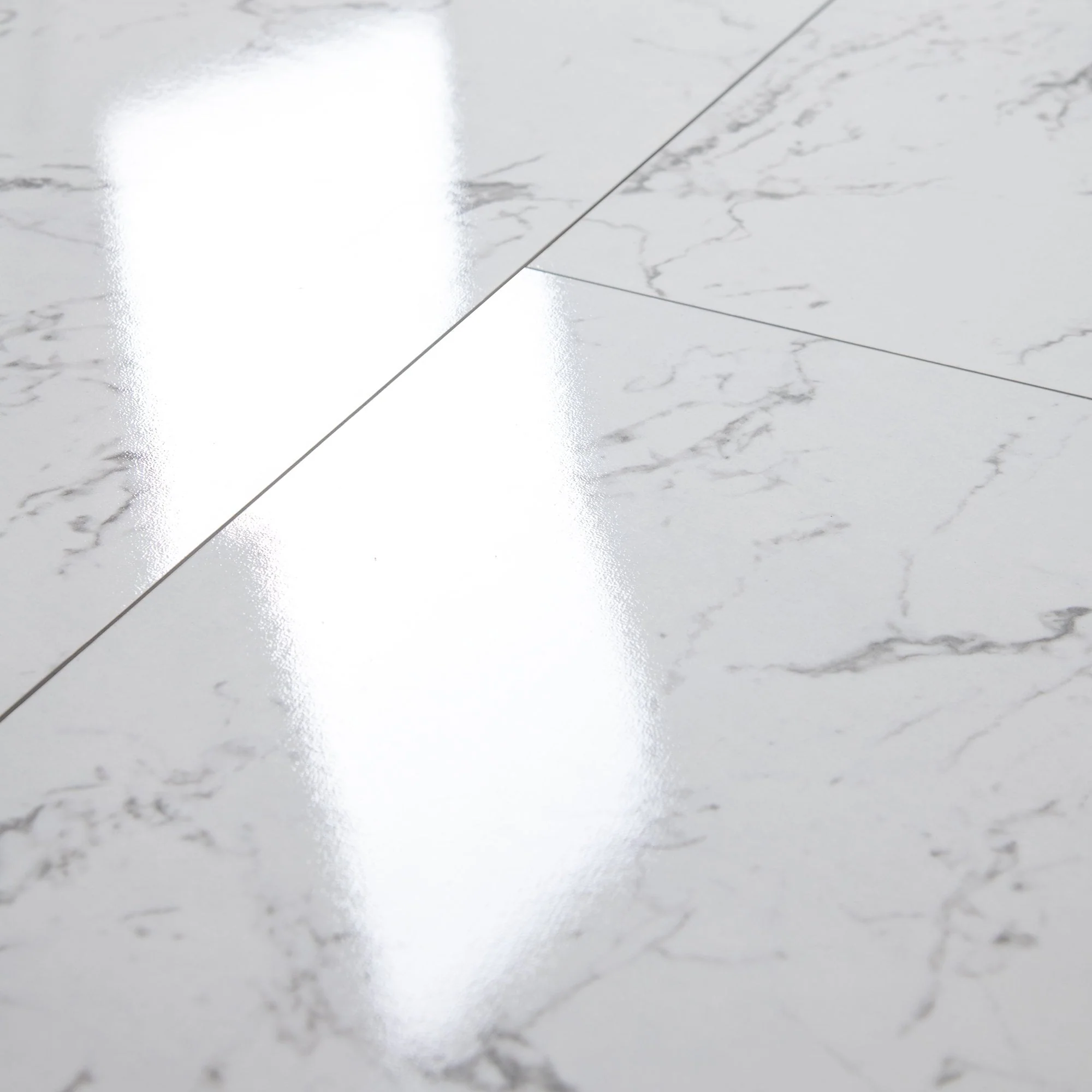 Carrara Marble - Lustre Stone 8mm High Gloss Laminate Flooring - Image 6