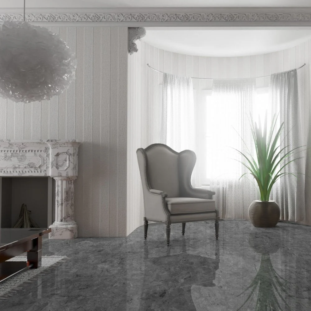 Elounda Cinzento - Lustre Stone 8mm High Gloss Laminate Flooring - Image 3