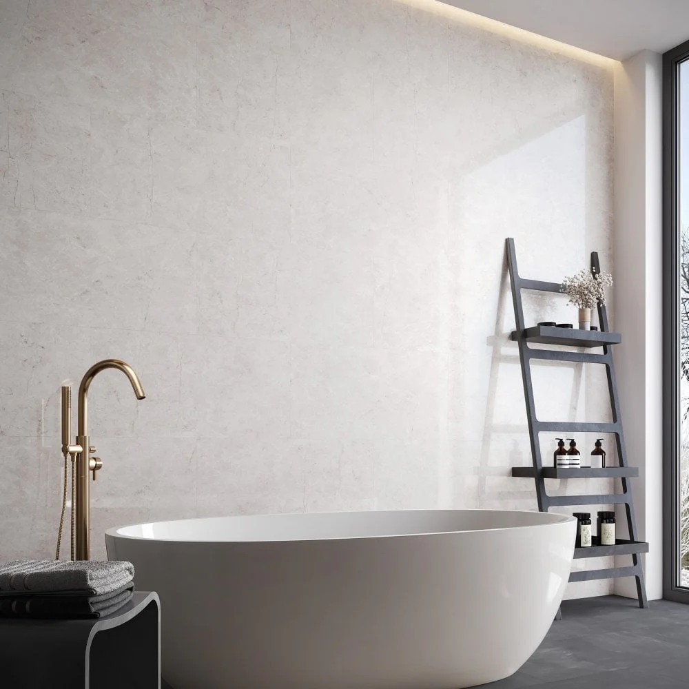 Toscano Chiaro - Lustre Stone 800 x 400mm Waterproof Wall Panelling (122541) - Image 3