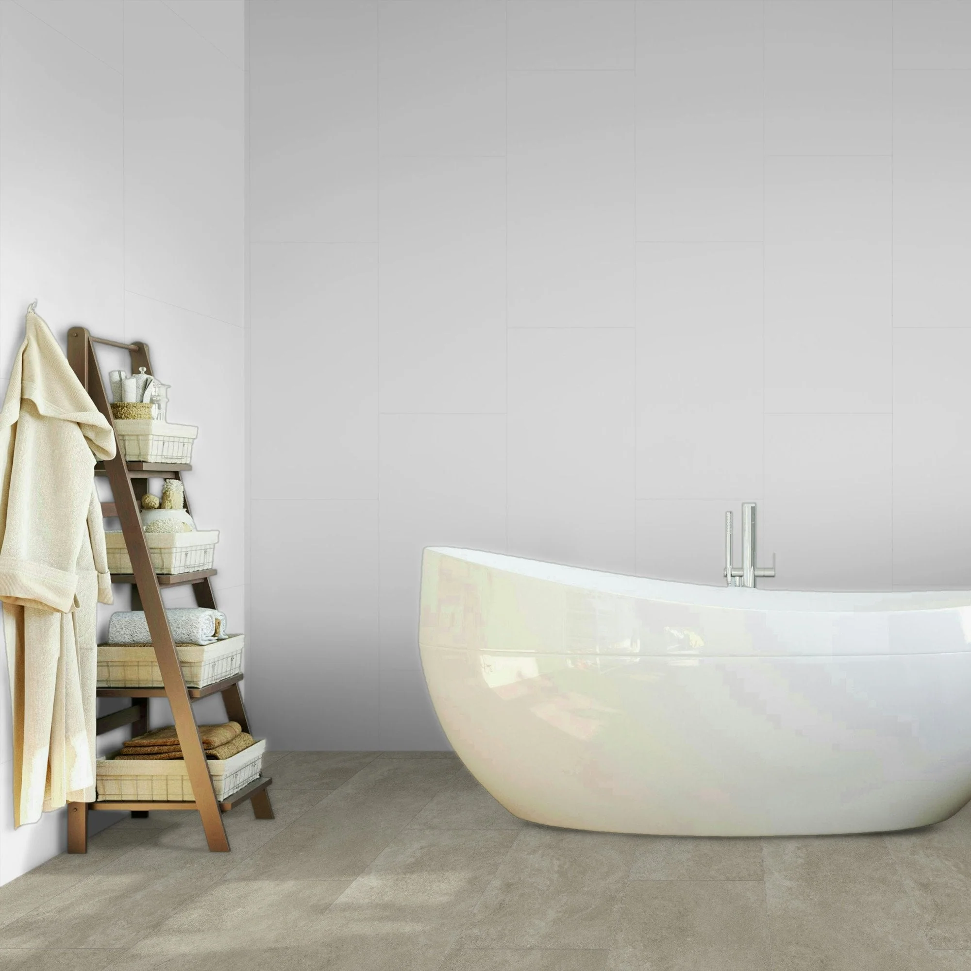 White - Lustre Stone 800 x 400mm Waterproof Wall Panelling (122687) - Image 5