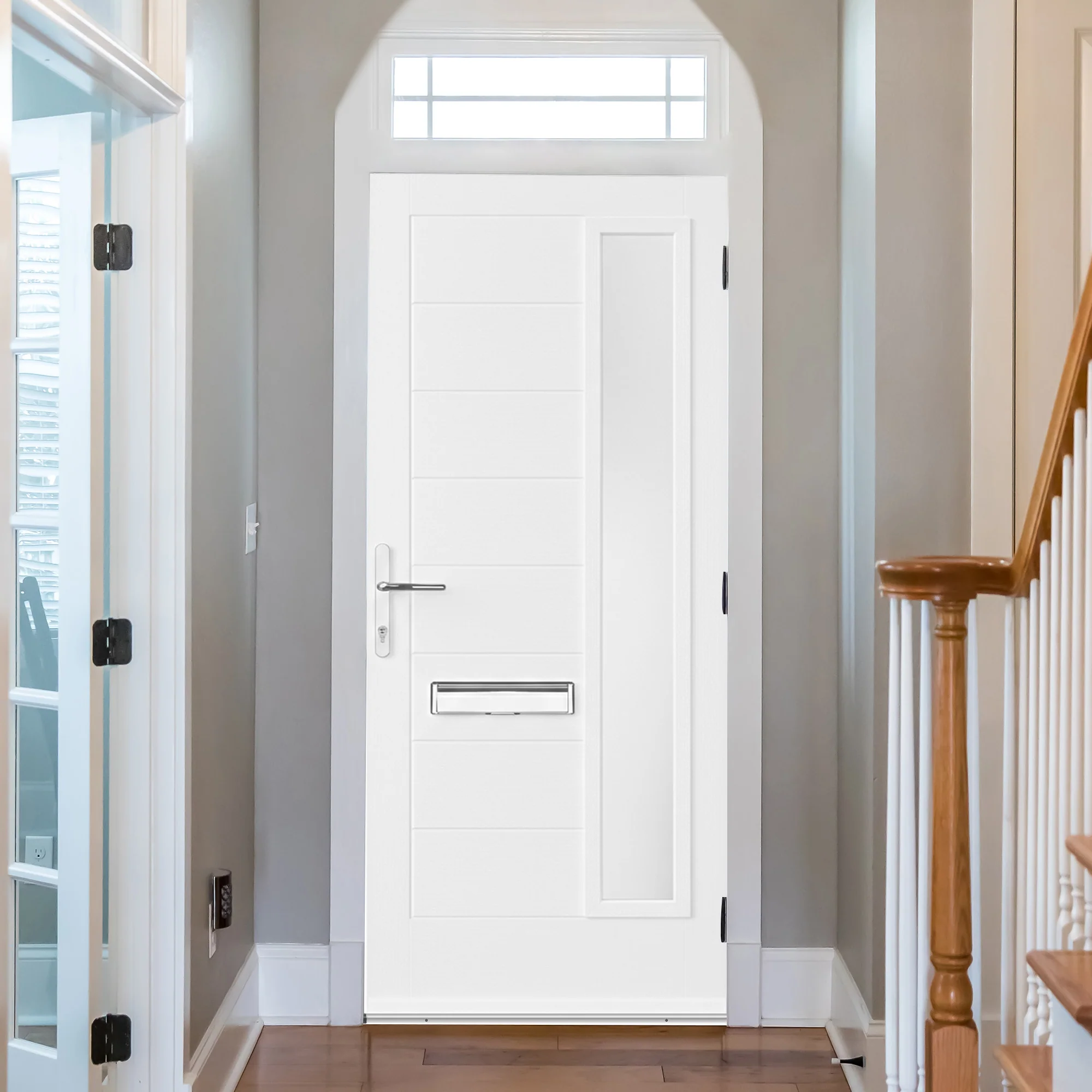 Minera Black Pre-Hung Obscure Satin Glass Composite Front Door Set - Image 7