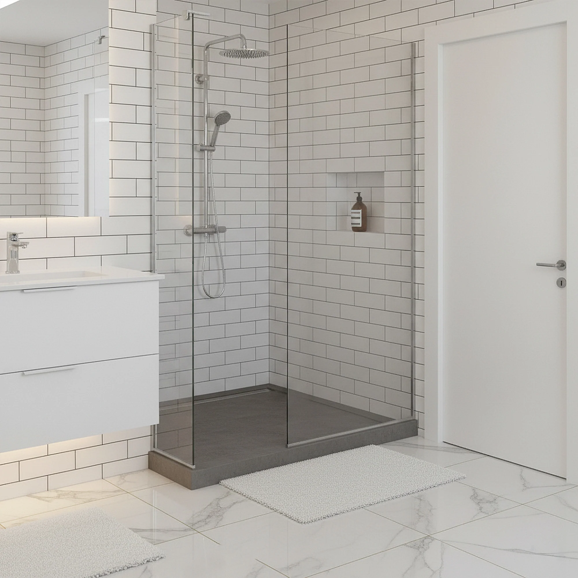 London White Brick - PVC Gloss Waterproof Wall Panelling - Image 3