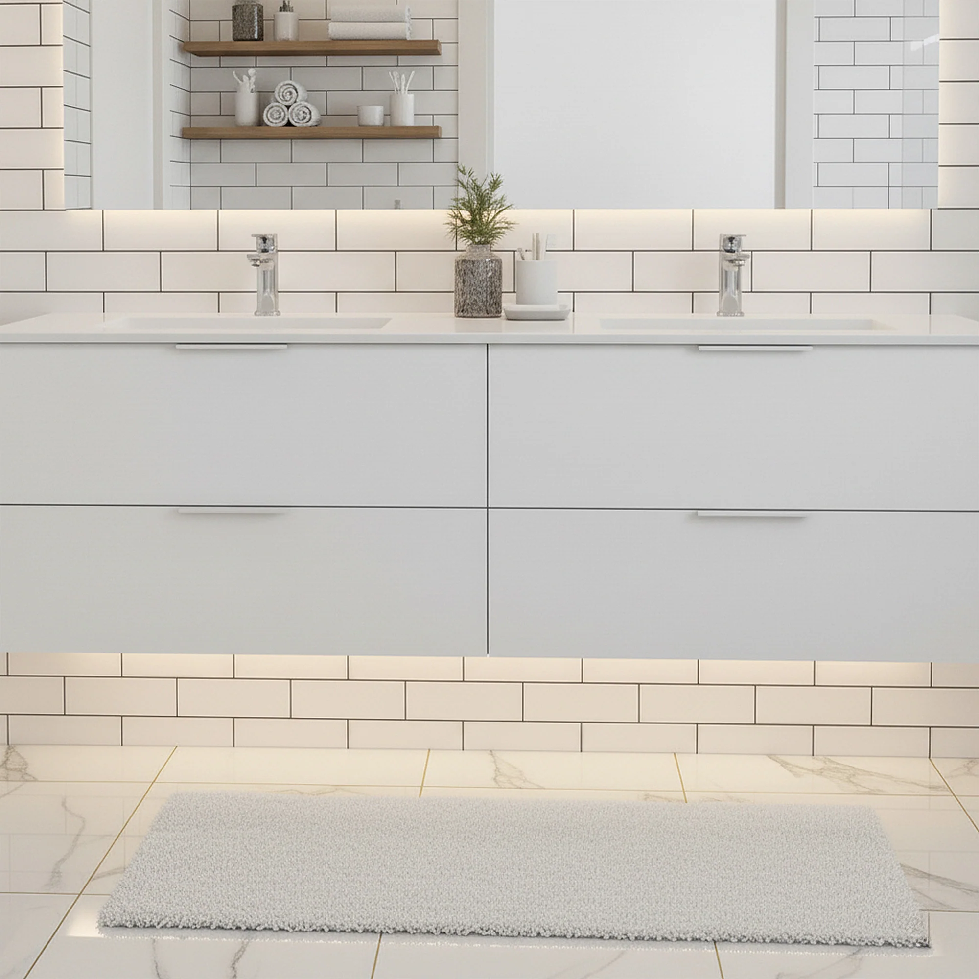 London White Brick - PVC Gloss Waterproof Wall Panelling - Image 4