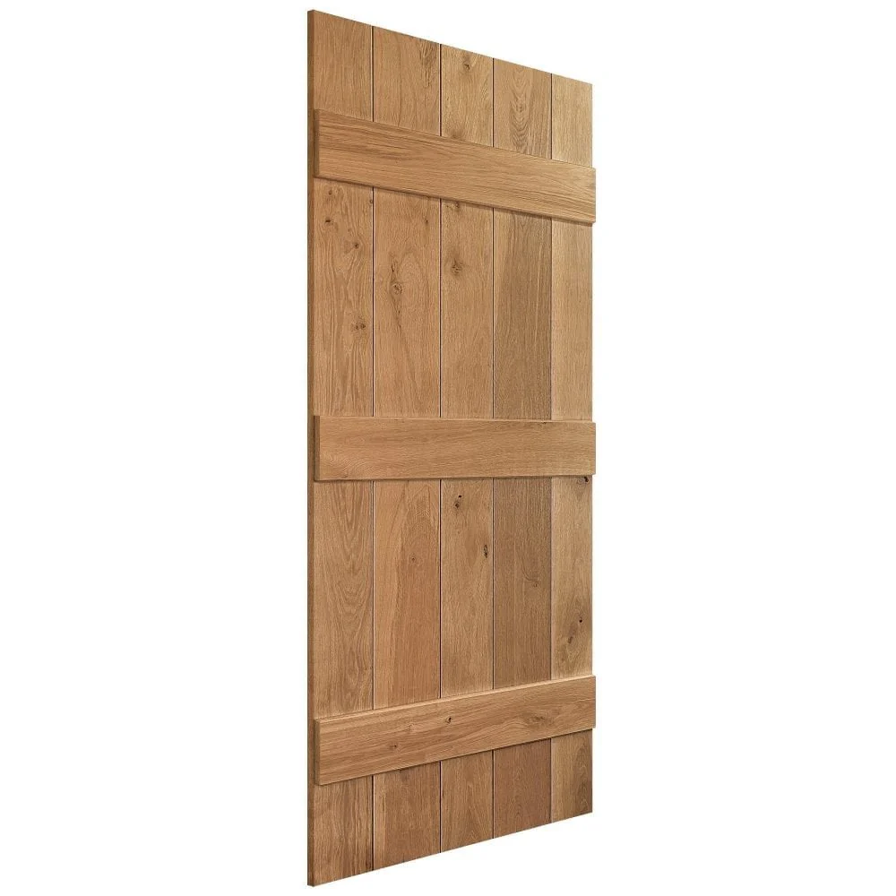Oak Internal Unfinished Rustic Grange Solid Ledged Door (122345) - Image 6