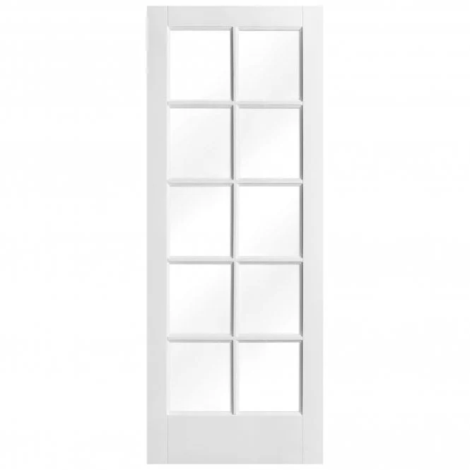 White Internal Primed SA 10 Light Clear Glass Door (88077) - Image 3