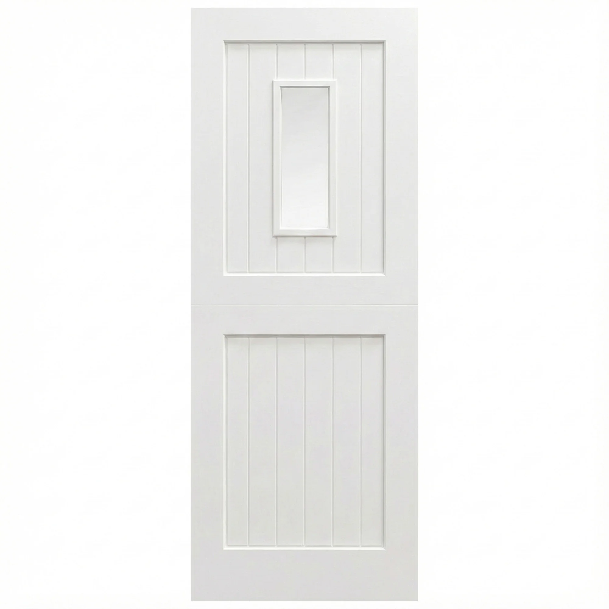 White Painted External Pine 2 Panel 1 Light Clear Glass Stable Door - Image 5